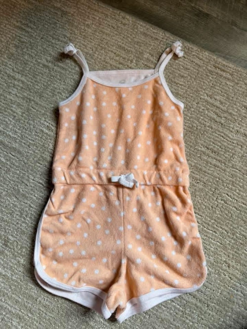 Old navy Peach Polka Dot Terry Romper